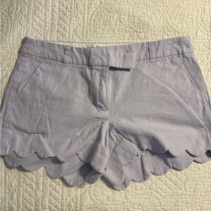 J. Crew Lilac Scallop Hem High-Rise Shorts